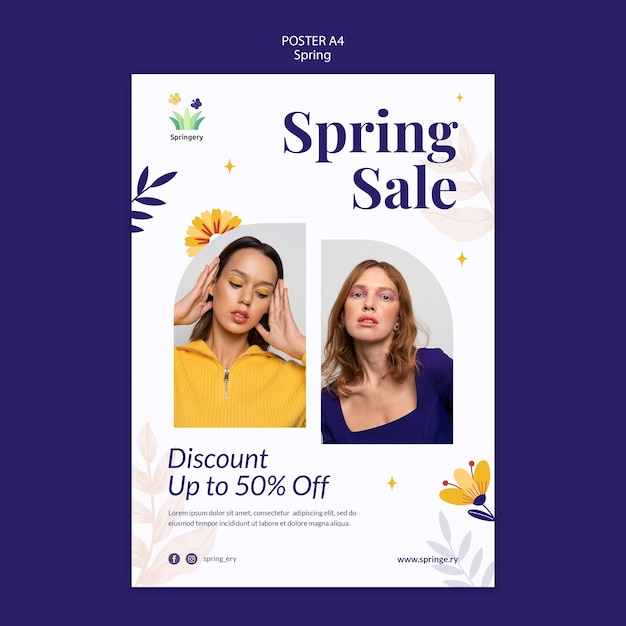 Flat Design Spring Fashion Template – Free Download