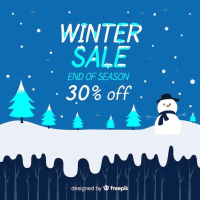 Modern Winter Sale Composition for Free Download