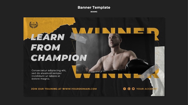 Boxing Workout Banner Template – Free Download