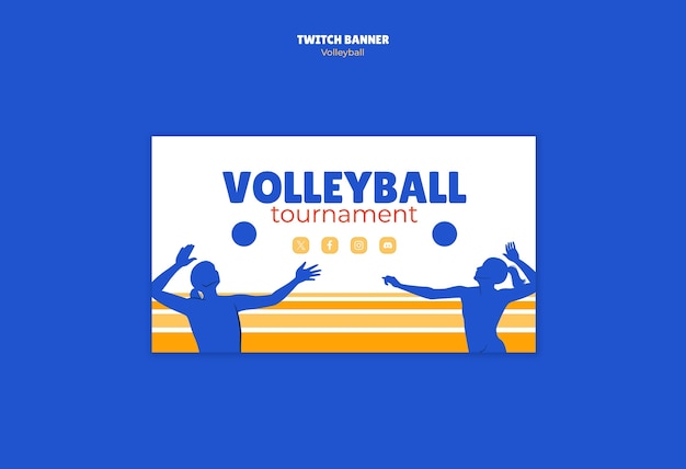 Flat Design Volleyball Game Template – Free Download