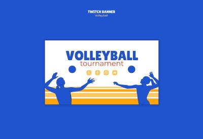 Flat Design Volleyball Game Template – Free Download