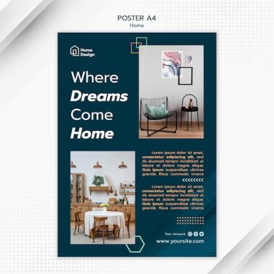 Flat Design Interior Design Template – Free Download