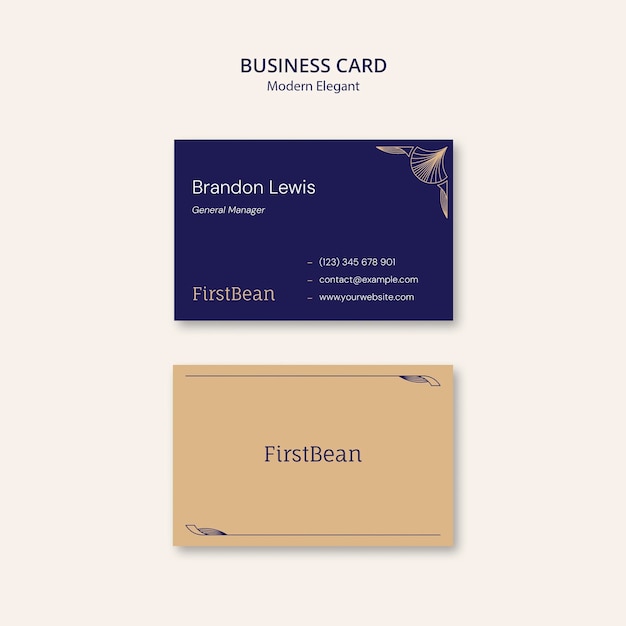 Modern Elegant Business Card Template Design – Free to Download