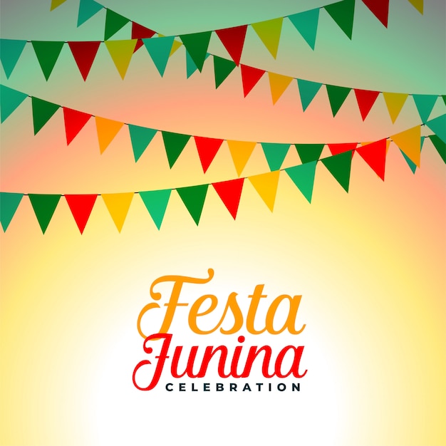 Festa Junina Celebration Flags Decoration Background Design – Free Download