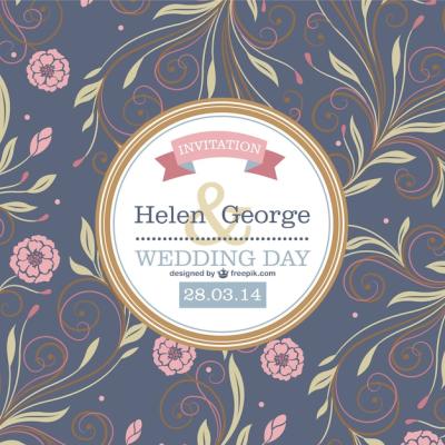 Elegant Wedding Invitation with Floral Design – Free Download