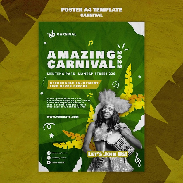 Flat Design Carnival Poster Template – Free Download