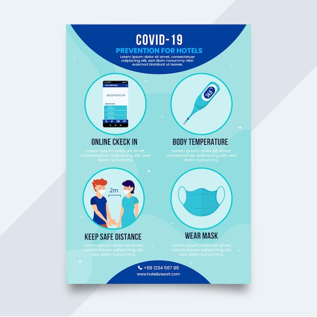 Coronavirus Prevention Poster Template for Hotels – Free Download