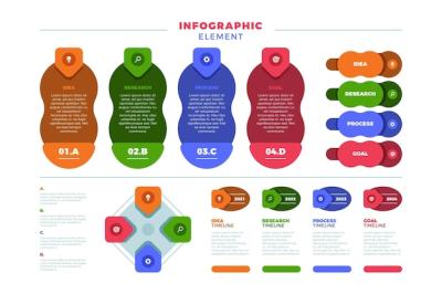 Flat Infographic Element Collection – Free Download