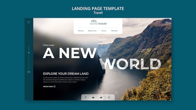 Flat Design Travel Landing Page Template – Free Download