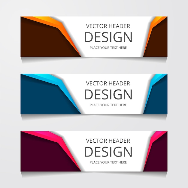 Abstract Geometric Web Banner Template for Header Landing Pages – Free Download