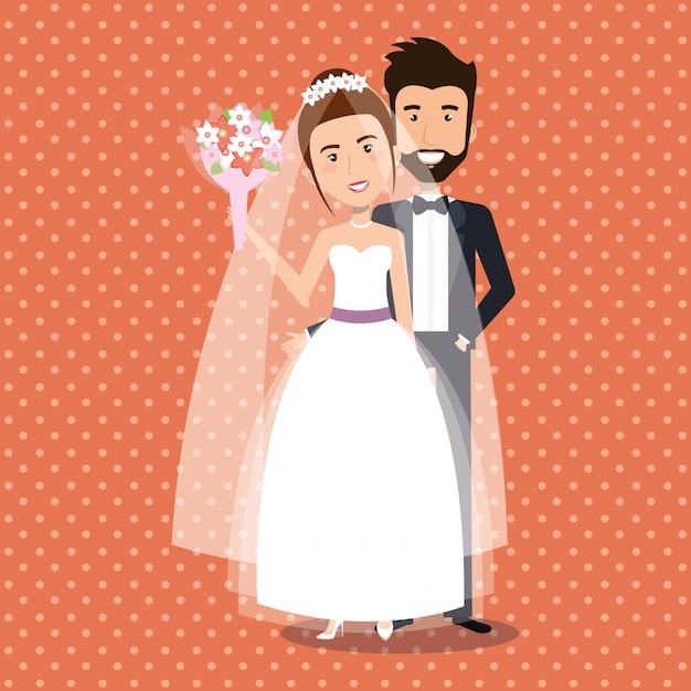 Just Married Couple Avatars Characters – Free Download