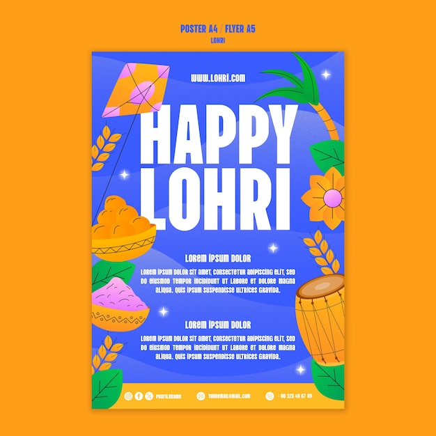 Lohri Template Design – Free Download for Stunning Celebrations