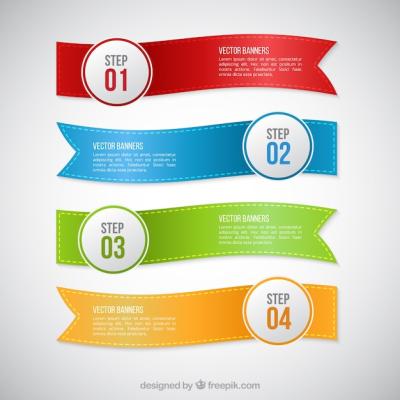 Infographic with Ribbon Banners – Free Stock Photo, Download for Free