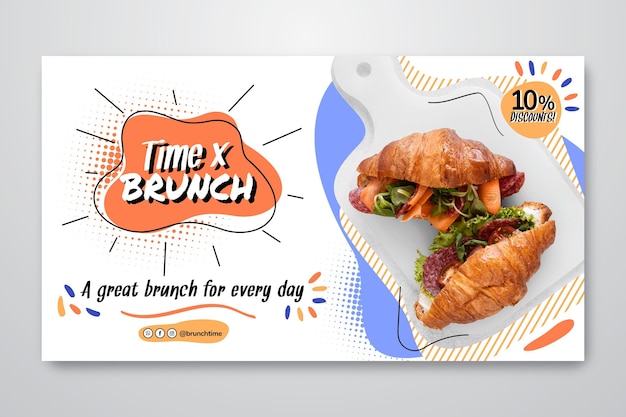 Brunch Banner Template with Discount – Free Stock Photo, Download for Free