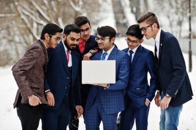 Indian Businessmen in Suits Outdoors During Winter in Europe – Free Download