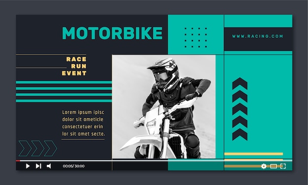 Flat Design Racing Competition YouTube Thumbnail – Free to Download