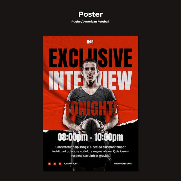 American Football Poster Template – Free to Download