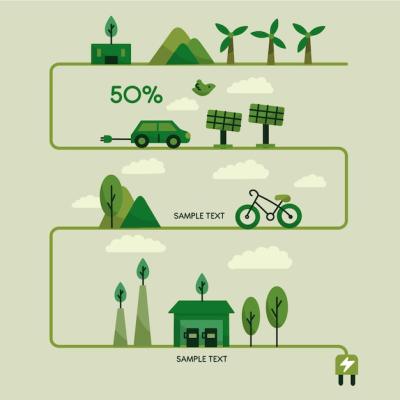 Eco-Friendly Flat Design Infographic with Retro Colors – Free Stock Photo to Download