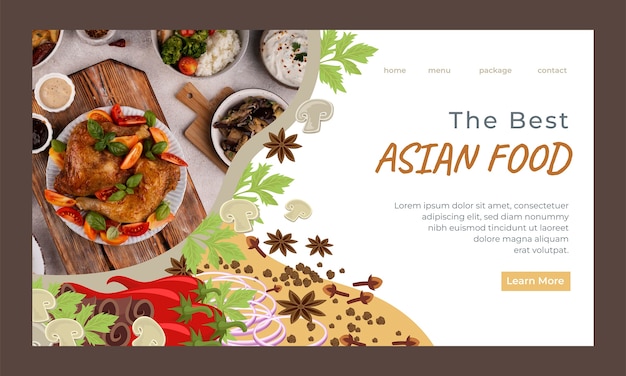 Delicious Asian Food Landing Page – Free Download