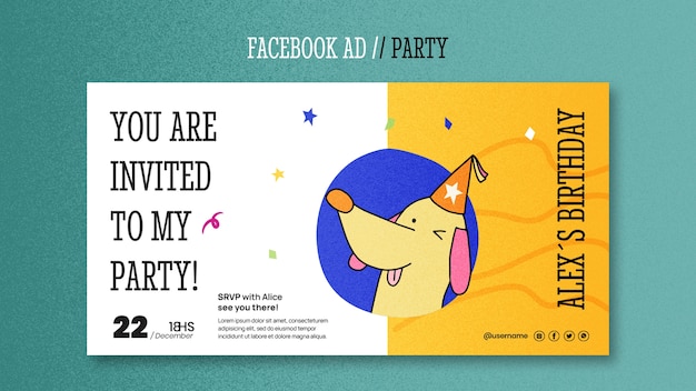 Hand Drawn Party Fun Facebook Template – Free Download