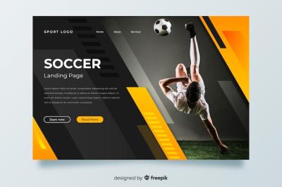 Soccer Sport Landing Page Design – Free to Download Stock Photo