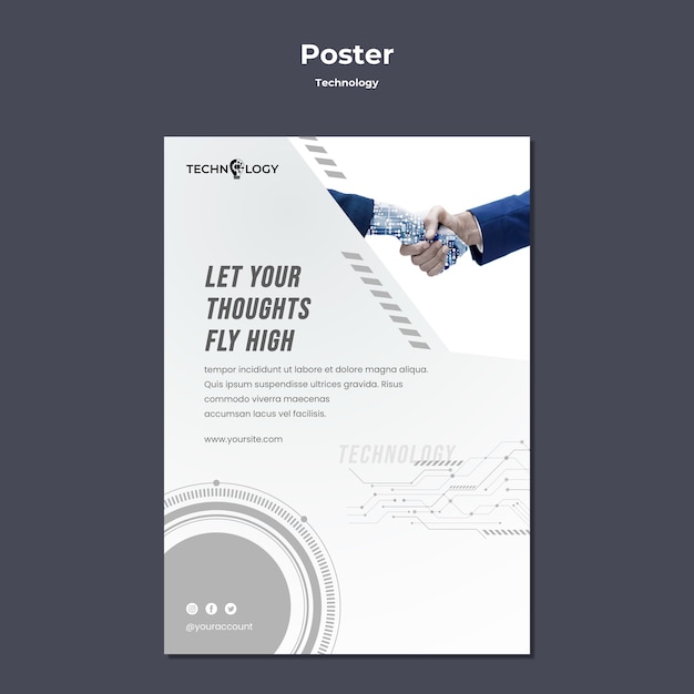 Eye-Catching Technology Poster Template Design – Free Download