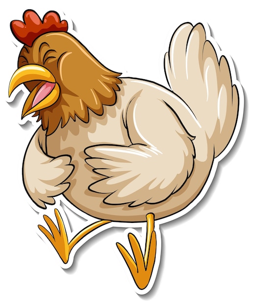 A Cute Chicken Cartoon Animal Sticker – Free Download