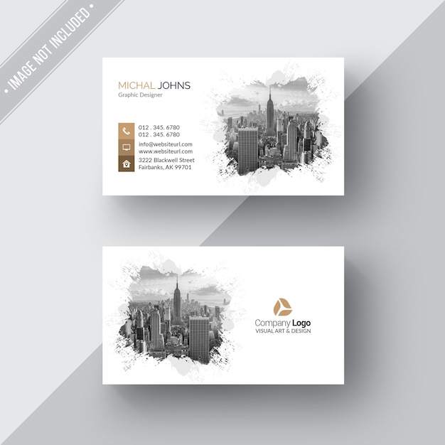 White Modern Business Card – Free Download