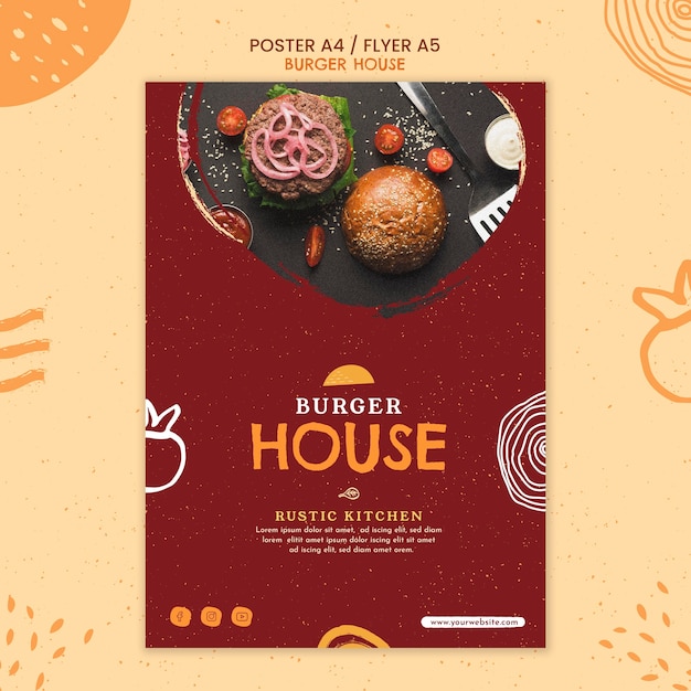 Burger House Flyer Template – Download Free Stock Photo