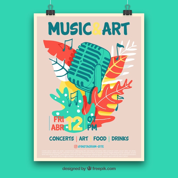 Music and Art Poster – Free Download Stock Photo