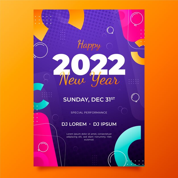 Gradient New Year Greeting Card Template – Free Download