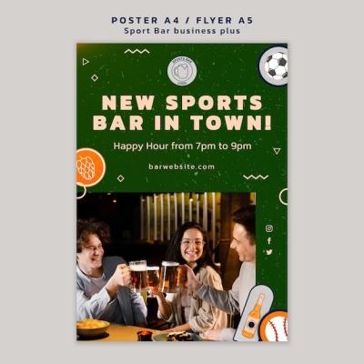 Sports Bar Poster Template for Fans and Leisure – Free Download