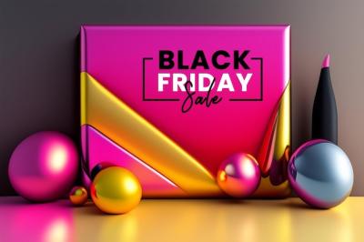 Black Friday Sale Banner in Pink and Black for Social Media & Business Use – Free to Download