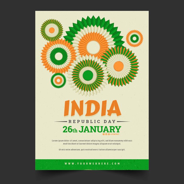 Flat Vertical Flyer Template for Republic Day Celebration – Free Download