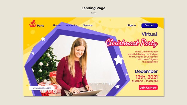 Party Landing Page PSD Template – Free Download