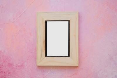 Wooden White Picture Frame Against a Painted Pink Wall – Free Stock Photo, Download for Free