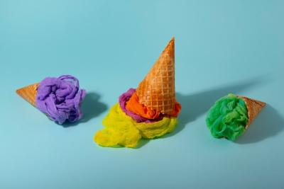 Fast Fashion Concept Featuring Textiles and Materials Resembling Ice Cream – Free Download