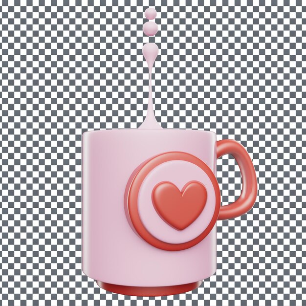 PSD 3D Valentine’s Day Icon on Isolated and Transparent Background – Free Download