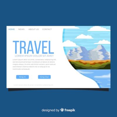 Flat Travel Landing Page Template – Free Download