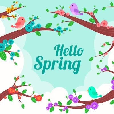 Flat Spring Background – Download Free Stock Photo