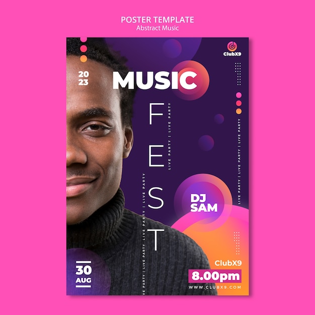 Abstract Vertical Poster Template for Music Events – Free Download