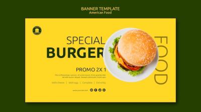 American Food Concept Banner Template – Free Download