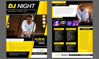 Professional Design Artist Press Kit, Rap Press Kit, DJ Press Kit, and Musician One Sheet Creation