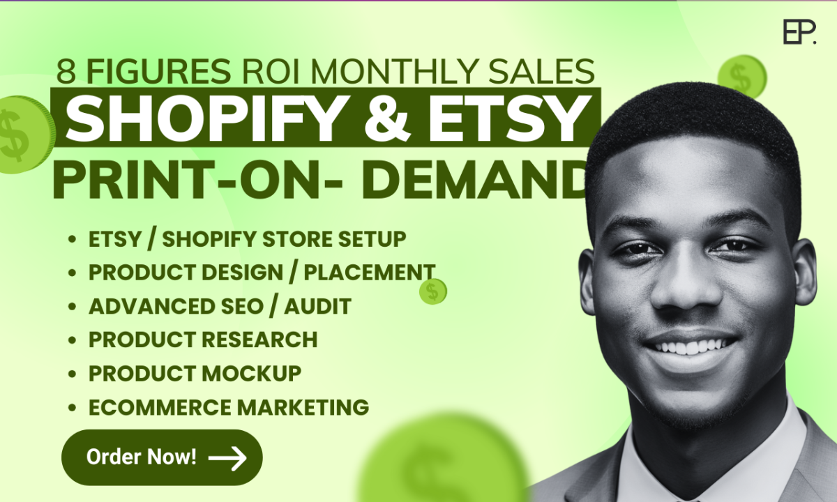 I Will Create Shopify Print on Demand Stores Using Printful, Printify, and Etsy for Digital Products