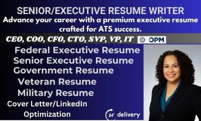 I Will Craft a Professional Senior Executive Resume, CEO Executive Resume, and Cover Letter