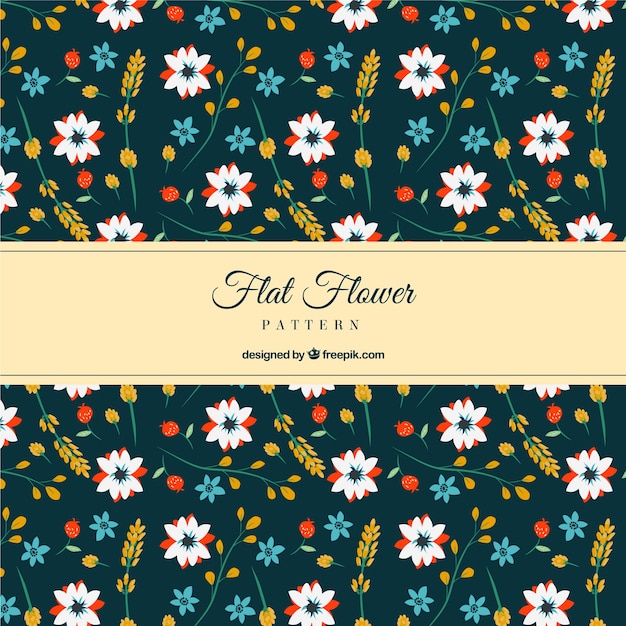 Stunning Flat Design Floral Pattern – Free Download