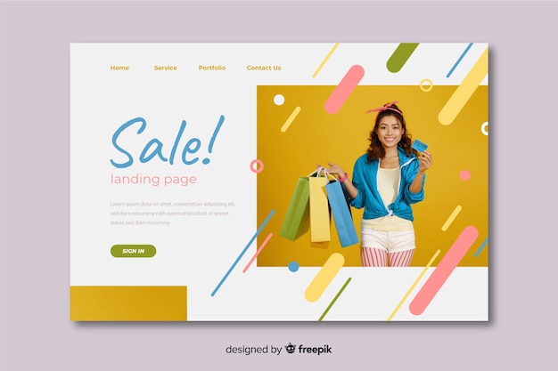 Abstract Sales Landing Page Vector Template – Free Download