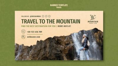 Travel Banner Template Featuring Stunning Photography – Free Download