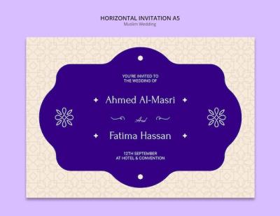 Muslim Wedding Template Design – Free Download