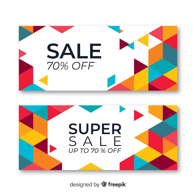 Vibrant Geometric Sales Banner Pack – Free to Download